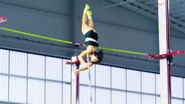 Ashley Callahan clears the bar at the 2026 Bellarmine Open