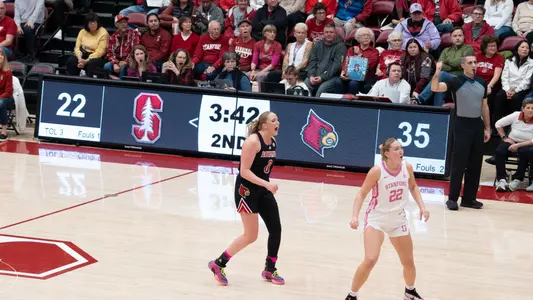 Laura Ziegler celebrates against Stanford