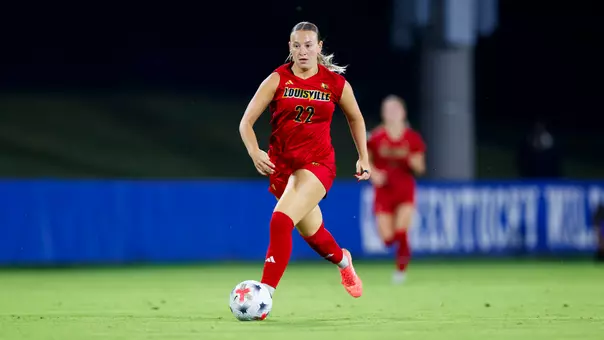 McKalie Ball moves up field with the ball at Kentucky