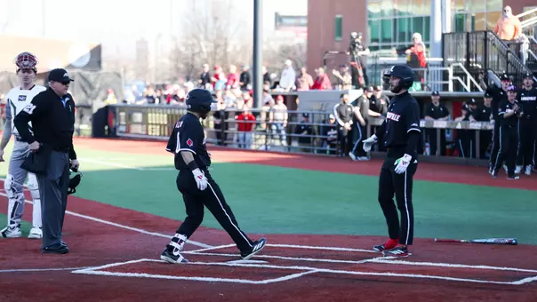 Alex Alicea after a home run against Central Michigan.