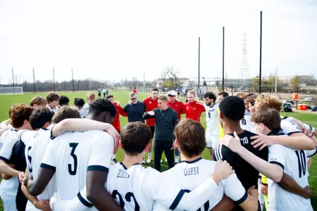 John Michael Hayden encourages the Cards after the match against Lou City at the Lynn Family Sports Vision & Training Center on February 28.