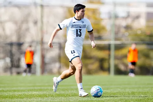 Ryan Quintos runs with the ball during the match against Lou City at the Lynn Family Sports Vision & Training Center on February 28.
