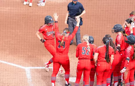 Taylor Monroe celebrates home run against Ohio State