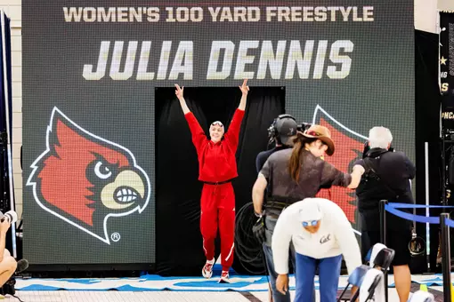 Julia Dennis Walks Out to 100 Free Final at NCAAs