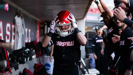 Griffin Crain after a home run against Seton Hall.