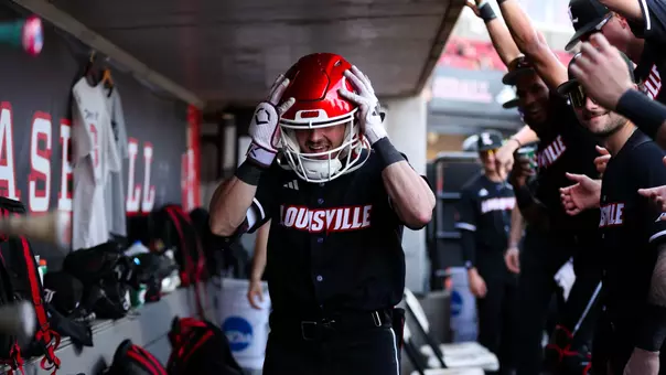 Griffin Crain after a home run against Seton Hall.