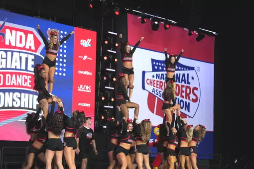 All-Girl Cheer doing their routine at Dayton Beach Bandshell