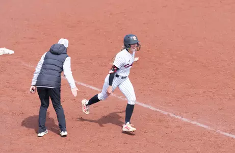Madison Pickens celebrating a home run at Notre Dame.