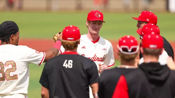 Ty Starke after pitching against Stanford.