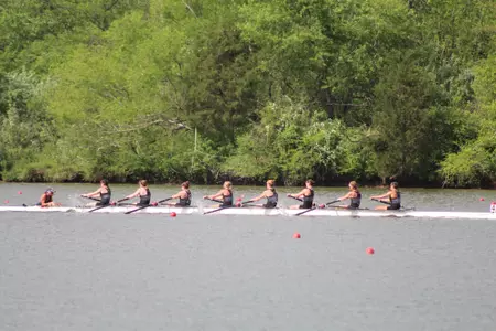 University of Louisville rowing team rows at Melton Hill Lake in Oak Ridge, Tennessee at the 2026 SIRA Championship