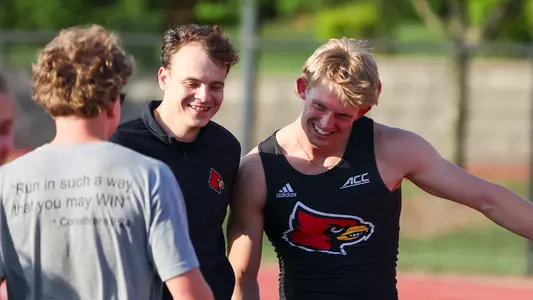 Roman Kuleshov and Miller Jones celebrate at the 2026 Jim Freeman/Clark Wood Invitational.