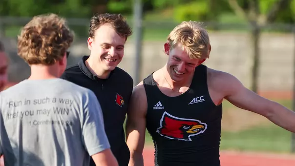 Roman Kuleshov and Miller Jones celebrate at the 2026 Jim Freeman/Clark Wood Invitational.