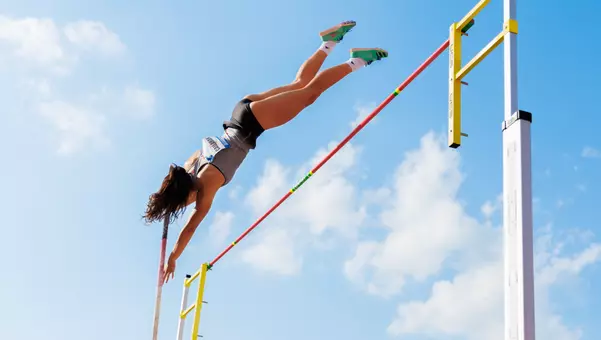 Ashley Callahan pole vaults at the 2025 ACC Outdoor Championships
