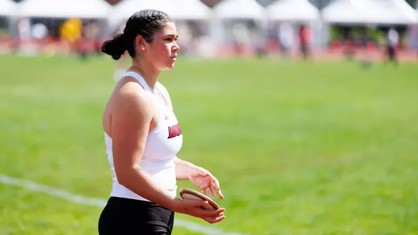 Kaia Tupu-South steps into the discus ring at the 2026 Jim Freeman/Clark Wood Invitational