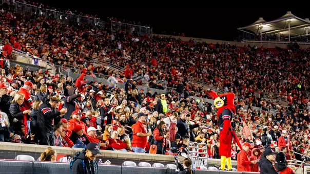 Louie and the crowd against Boston College.