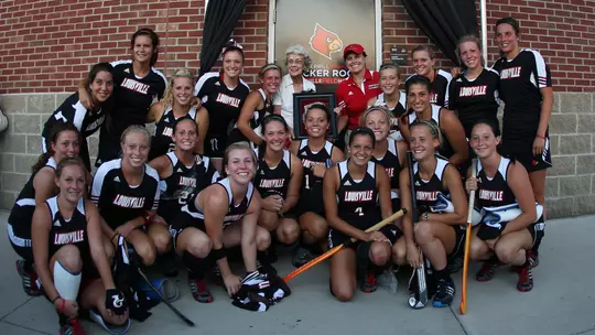 The field hockey program dedicated its locker room to former coach Sherrill Brakmeier in 2012