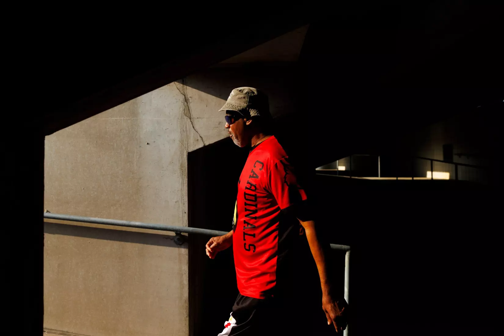A fan enters the stadium before the game against Villanova at L&N Stadium on September 11.