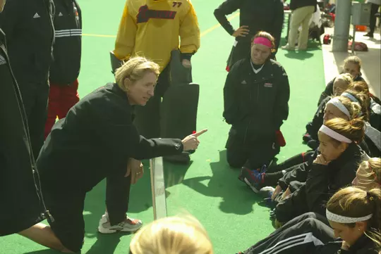 Pam Bustin addresses the team