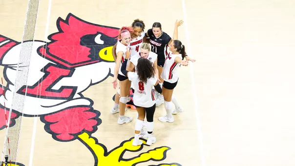 Louisville celebrates a point against TCU