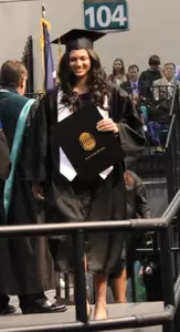 All-Big South volleyball setter Lauren Alejo graduated magna cum laude and was one of 21 Chanticleers to graduate in December 2013