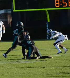 Quinn Backus totaled 12 tackles and recorded his eighth career interception.