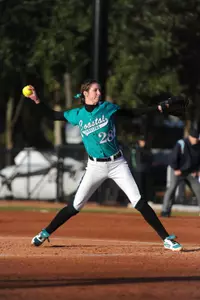 Ashley Bagwell pitched a one-hitter and recorded her 500th career strikeout Saturday.