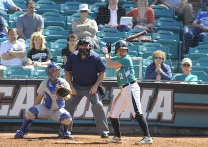 Maicie Hahn's first career home run lifted CCU to an eight-inning win.
