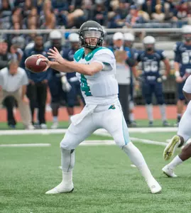Alex Ross becomes the first three-time, first team quarterback in Big South history. He additionally is the first player in league history to be both a Player of the Year (Offensive Player of the Year in 2014) and a Scholar-Athlete of the Year (2015).