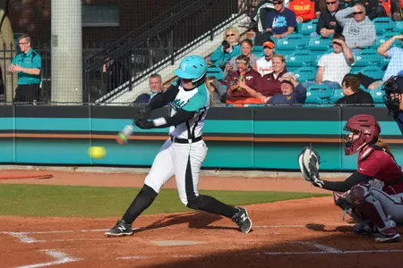 Morgan Noad moved into third place alone on CCU's all-time home run list,
