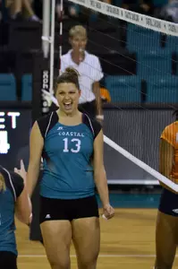 Eszter Nagy hit .533 for the match and gave Coastal the lead in the fourth set with an ace.