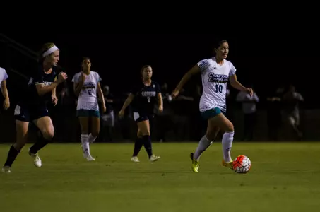 Dani Famili scores her fourth of the season and seventh of her career against the Blue Hose.