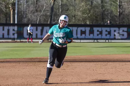 Kelsey Dominik hit a homer over center field in the third.