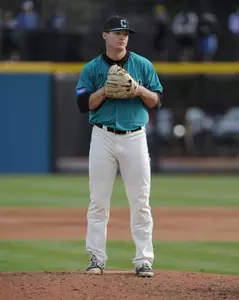 Alex Cunningham improved to 5-1 and CCU is 6-0 inhis last six times he pitched.