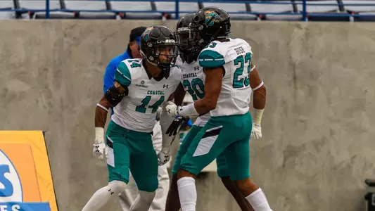 Defensive celebration at GSU - 2018 action 1