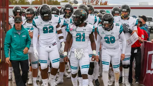 October, 20, 2018, Amherst, Massachusetts, United States: during a non-conference matchup between Coastal Carolina and UMass at Warren McGuirk Alumni Stadium. Photo by © Brian Foley for Foley-Photography