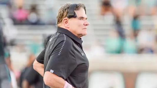 Head Coach Joe Moglia action vs. ULM (10-13-18)
