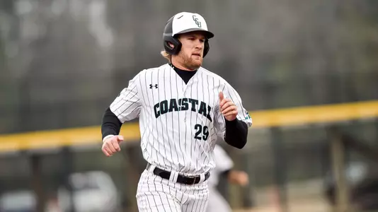 Zach Biermann running the bases (2019)