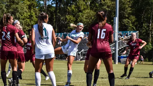 Gabby Smychynsky after heading ball