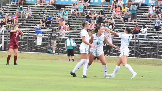 Women's soccer celebration