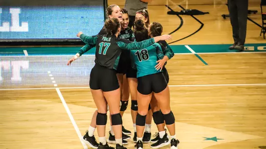 Team Celebrates Point versus ULM (10-15-2021)