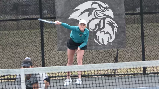 Somer serving in doubles vs GaSo