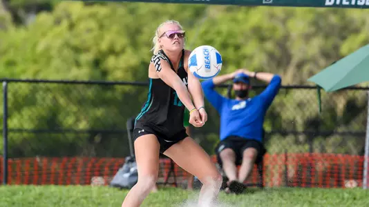 April 24, 2021 - DeLand, FL, U.S: \ during ASUN Beach Volleyball Championship game 10 action between Coastal Carolina and North Florida at Cooper Beach Volleyball Courts at Stetson Univ in Deland, FL