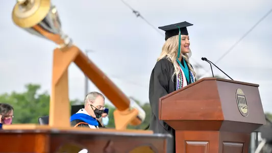 Caroline Hopkins at 2021 Spring Graduation Ceremony