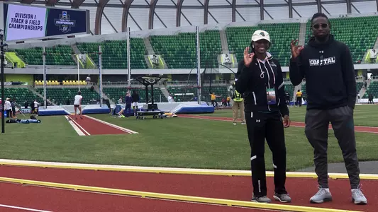 David Ejumeta and Melissa Jefferson 2021 NCAA TF Championships