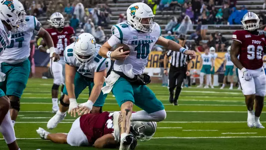 Grayson McCall with a rush versus Troy at the 2022 Sun Belt Championship Game (12-3-2022)