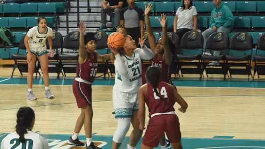 Aja making basket vs S.C. State