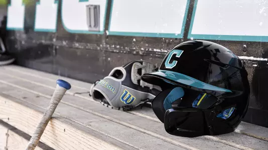 Helmet in dugout