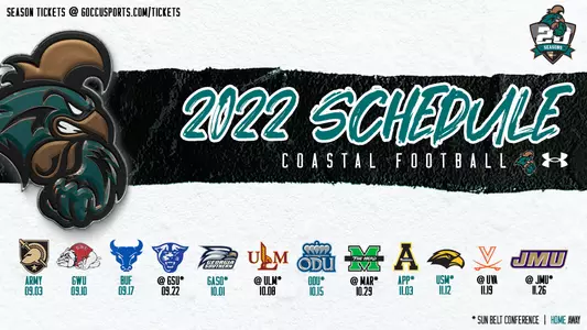 Coastal 2022 Football Schedule Graphic