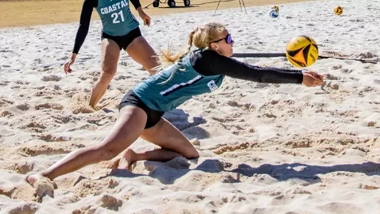 Madie Lichty action in the sand - preseason