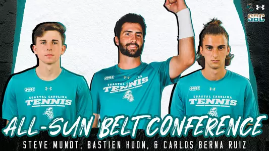 Men's Tennis All Sun-Belt selections 2022 - Huon, Mundt, Ruiz